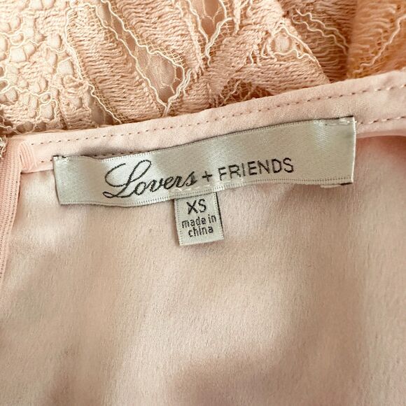 Lovers + Friends Dress Women XS Pink Marlie Crochet Lace Mini Coquette Boho NWOT - Picture 4 of 9